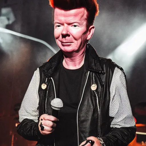 Prompt: rick astley as a slipknot member