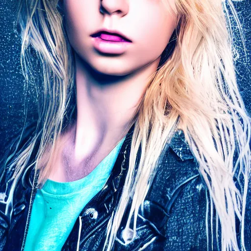 Prompt: A gorgeous blonde with glowing blue eyes, in love, grungy, unkept hair, glowing eyes, modelsociety, radiant skin, huge anime eyes, RTX on, bright on black, dramatic, studio lighting, perfect face, intricate, Sony a7R IV, symmetric balance, polarizing filter, Photolab, Lightroom, 4K, Dolby Vision, Photography Award