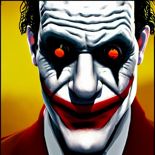 Image similar to cinematic head shot of gordon freeman as the joker, 8 k, very detailed, very intricate,