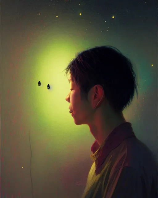 fireflies around, mute, neon light language, ( yudai | Stable