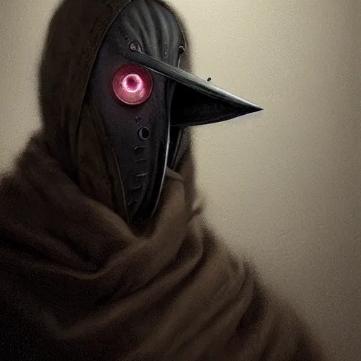 Image similar to portrait of a modern plague doctor,hyperdetailed,hyperrealistic,photorealistic,art by trevor henderson,greg rutkowski,artstation,deviantart,professional lighting,western comic style,sharp lineart,eerie,cg society