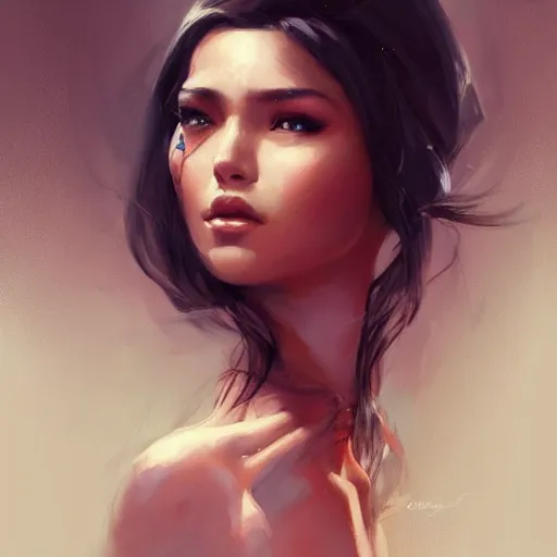 Image similar to marisol pepa flores, face portrait, elegant, fantasy, hd shot, digital portrait, beautiful, artstation, comic style, by artgerm, guy denning, jakub rozalski, magali villeneuve and charlie bowater