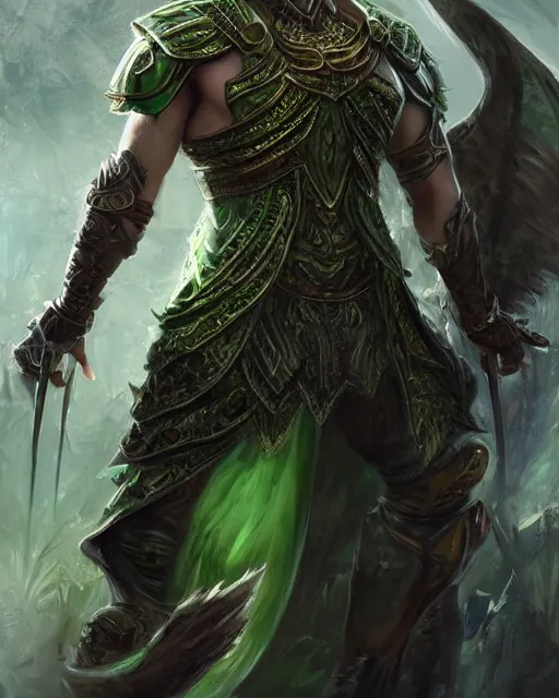 Prompt: a beautiful male warrior, full body length pose, 8 k, green eyes, hyperrealistic, dark fantasy, hyperdetailed, fantasy portrait by laura sava