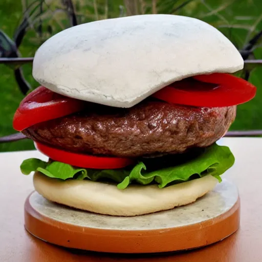 Image similar to hamburger made of marble