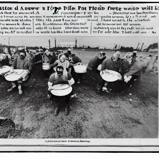 Image similar to cow pie eating contest, newspaper photograph