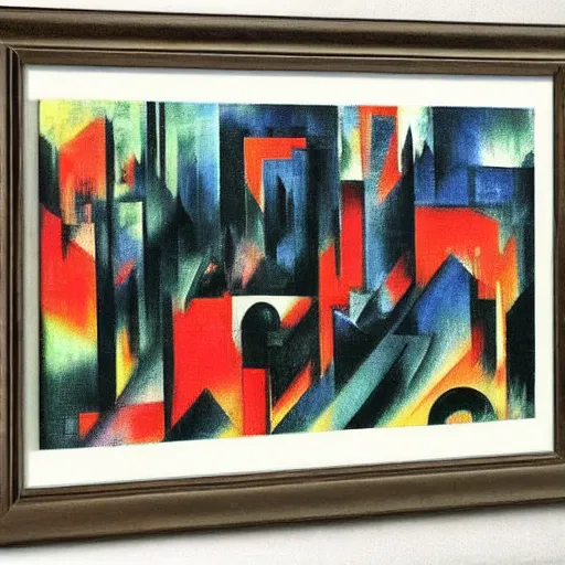 Image similar to modern city by franz marc