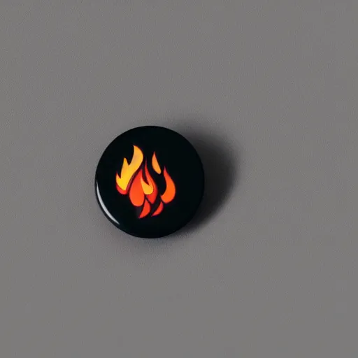 Image similar to a photo of a retro 3 0 s minimalistic clean fire warning enamel pin, studio lighting, behance