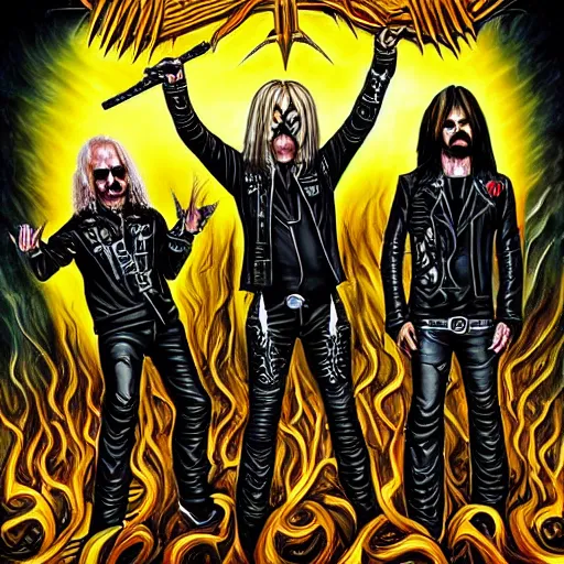 Image similar to judas priest in death metal art style