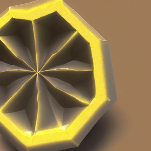 Image similar to a render of a low polygon lemon, unreal engine