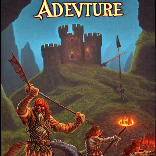 Image similar to dnd adventure module cover about a castle that eats adventurers. fantasy illustration | | digital illustration, fine details, lighting poster by larry elmore, rob spencer, wayne reynolds, eva wildermann, jeff easley