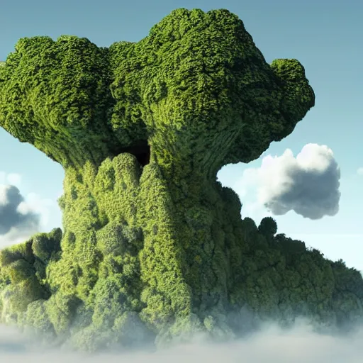 Image similar to a castle of clouds in the sky full of animals jumping through the clouds and partying all day, and growing invented plants that do not exist in nature, ray tracing