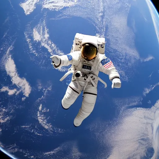 Image similar to an astronaut standing on the ISS floating above earth, breathtaking, cinematic, dramatic lighting, volumetric, cinematic composition, awe inspiring