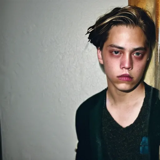 Prompt: cole sprouse photographed by nan goldin