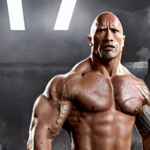 Image similar to Dwayne Johnson As bane hyper realistic 4K quality