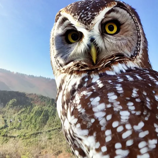 Image similar to owl selfie