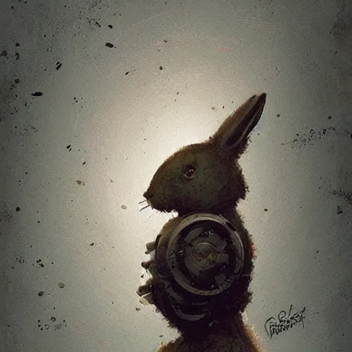 Prompt: a robot rabbit,digital art,realistic,detailed,art by greg rutkowski