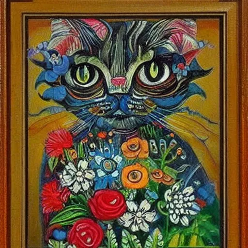 Image similar to a beautiful painting representative of the art style of louis wain