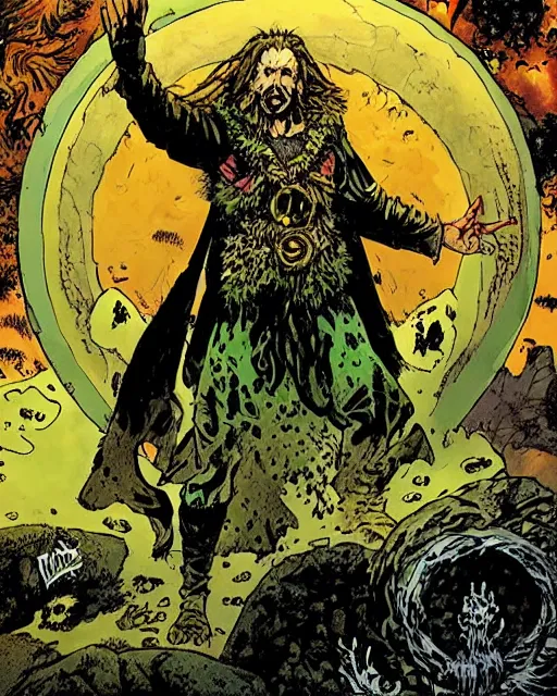 Image similar to a druid standing in a circle at the beginning of the world by marc silvestri