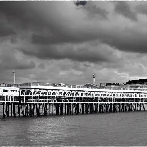 Prompt: close up of paignton pier, cinematographic shot,