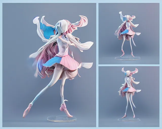 Image similar to James Jean isolated magical girl vinyl figure, figure photography, smooth sharp focus, holographic undertones, anime stylized, high detail, ethereal lighting - H 640