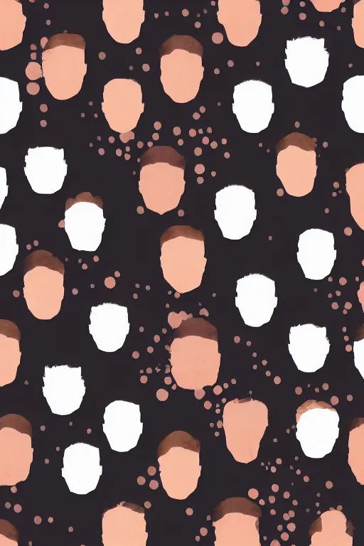 Prompt: minimalist watercolor biggie smalls faces pattern on white background, illustration, vector art