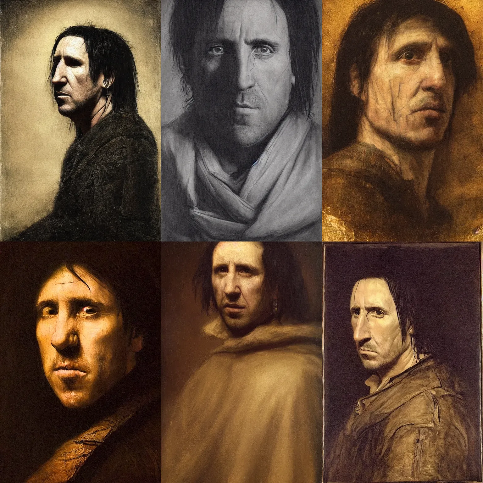 Prompt: a stunning, very detailed portrait of Trent Reznor painted by Rembrandt, Reinassance, chiaroscuro, HD, high quality