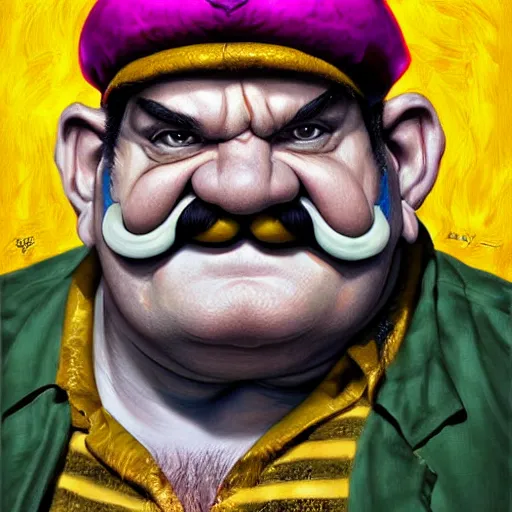 Prompt: Wario, artwork by Dave Dorman,