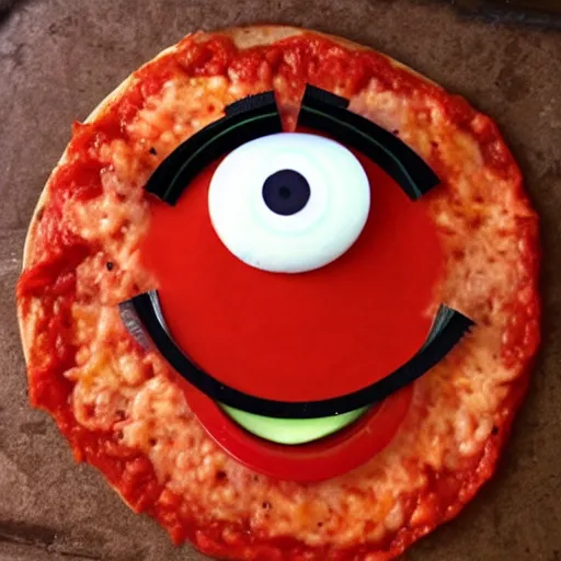 Prompt: veggie tales bob the tomato made into pizza sauce