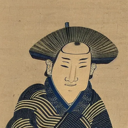 Image similar to ancient Japanese artwork, Donald Trump, great image