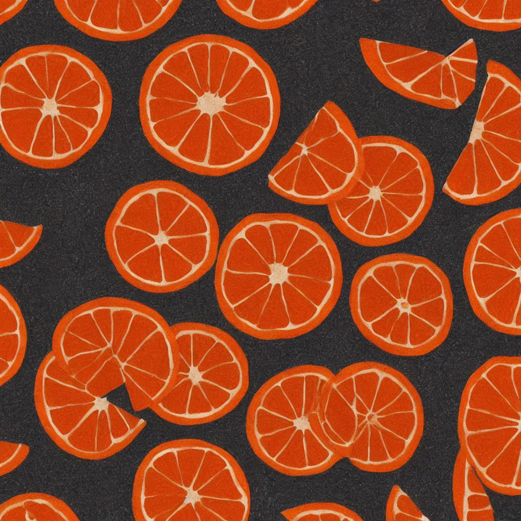 Prompt: pencil drawn orange slices texture art, 4k