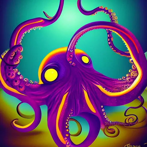 Image similar to “ surreal illustration of an octopus, 8 k, digital art, colorful ”