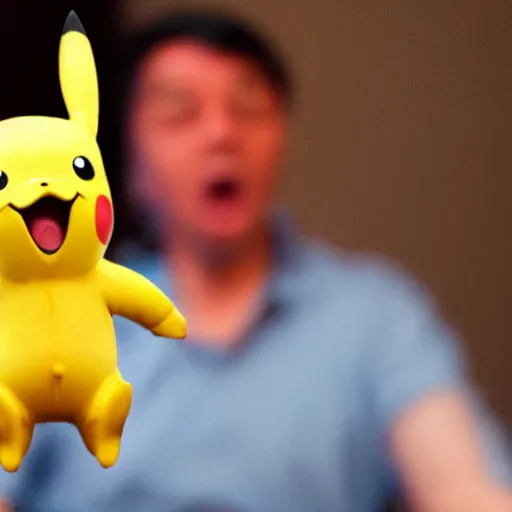 Prompt: a picture of a shocked pikachu