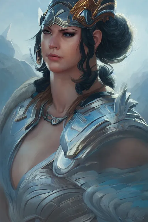 Image similar to amazon valkyrie athena, d & d, fantasy, portrait, highly detailed, headshot, digital painting, trending on artstation, concept art, sharp focus, illustration, art by artgerm and greg rutkowski and magali villeneuve