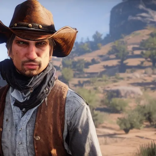 Image similar to xQc in red dead redemption 2