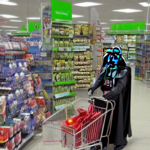 Image similar to darth vader shopping at asda