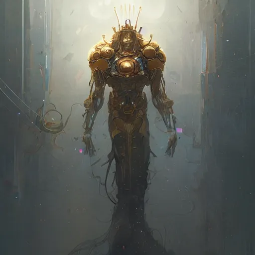 Image similar to mechanical king of quantum, elden ring, by greg rutkowski