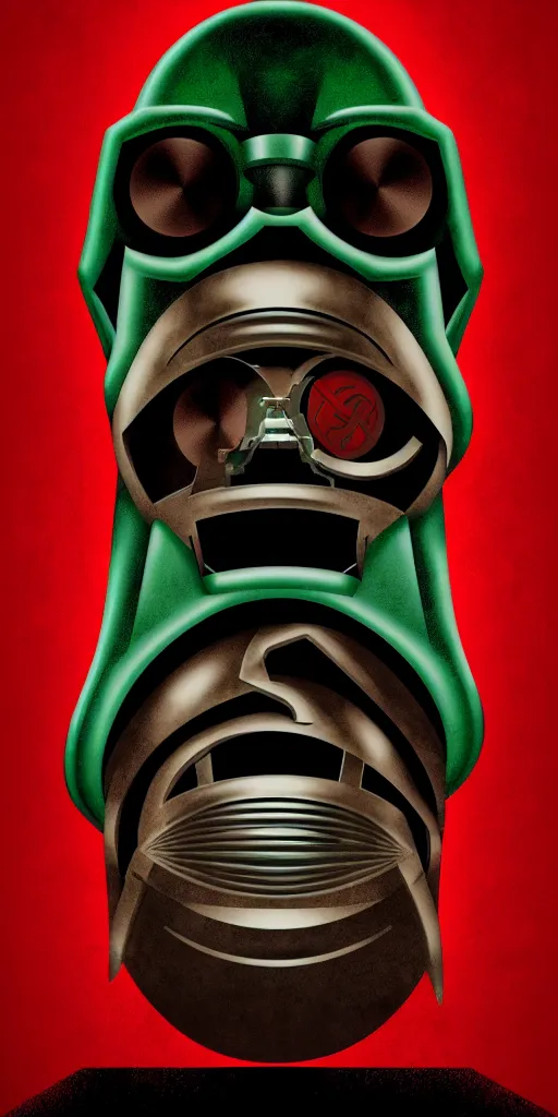 Image similar to propaganda poster for mf doom, metal finger doom, hip hop illustration, the supervillain doom, operation doomsday, 8 k resolution, octane render