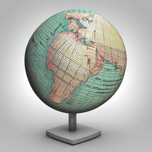 Prompt: llustration of the globe with famous 3 d touristic landmarks on it, 3 d render, 3 d model, smooth, ray tracing, illustration, in the style of shkret