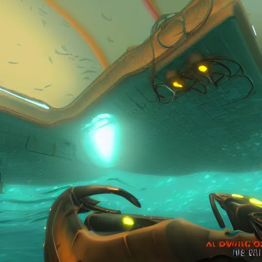 Image similar to a scary underwater in subnautica