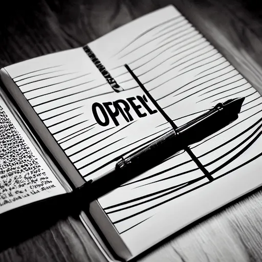 Image similar to logotype of an open book and a pen, in simple geometric style