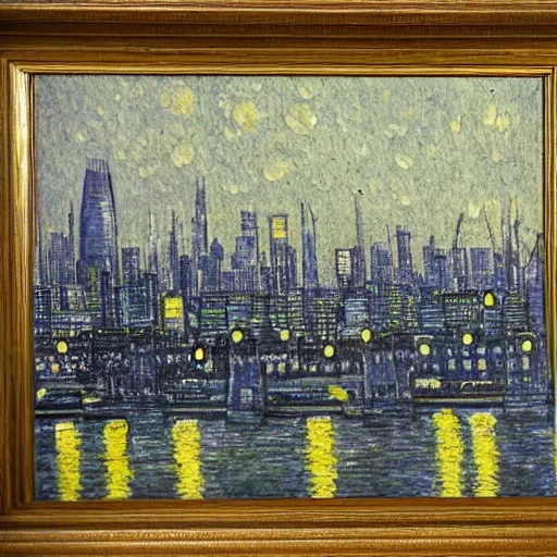 Prompt: a london cityscape in the style of van gough