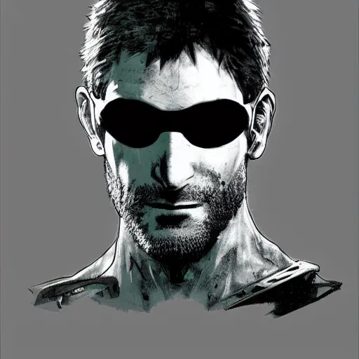 Image similar to sam fisher from splinter cell by yoji shinkawa, concept art, night vision goggles