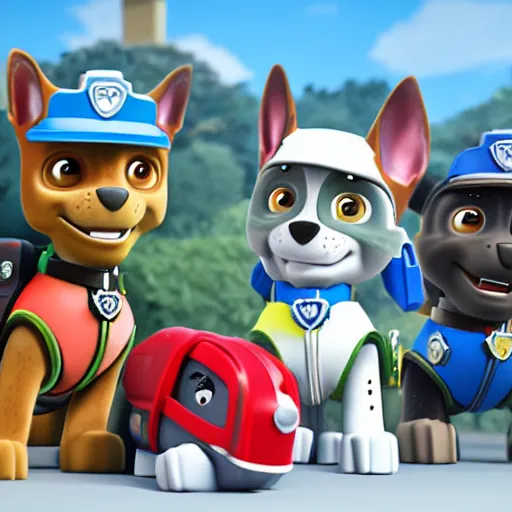 Image similar to george floyd in paw patrol, 3 d render, unreal engine, very detailed, tribute, masterpiece, cryengine