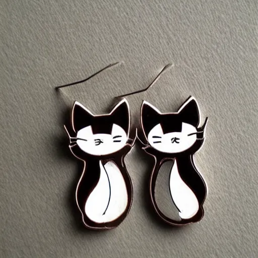 Prompt: 2d lasercut cat earrings, popular on artstation, popular on deviantart, popular on pinterest