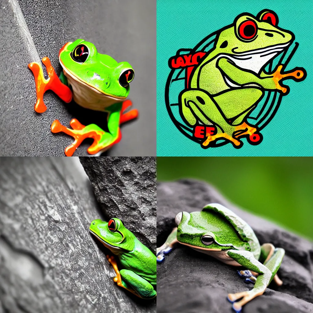 tree frog climbing