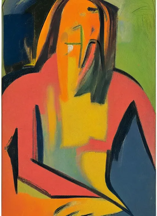 Prompt: portrait of a girl, painting by willem de kooning, expressive abstractionism, many small hard relief strokes of oil on canvas with high detail