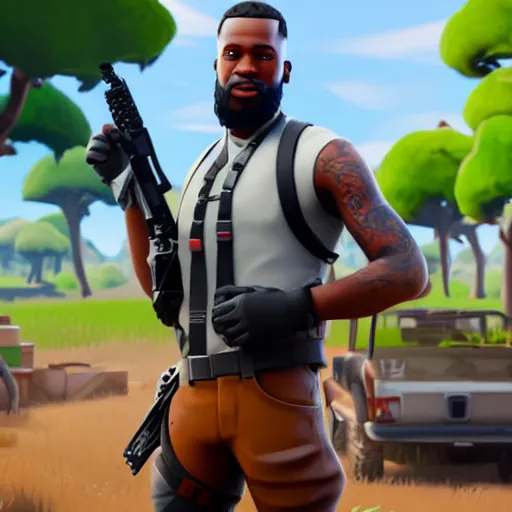 Image similar to a detailed portrait of george floyd in fortnite, unreal engine 5 rendered, incredibly highly detailed and realistic, 8 k, sharp focus, studio quality