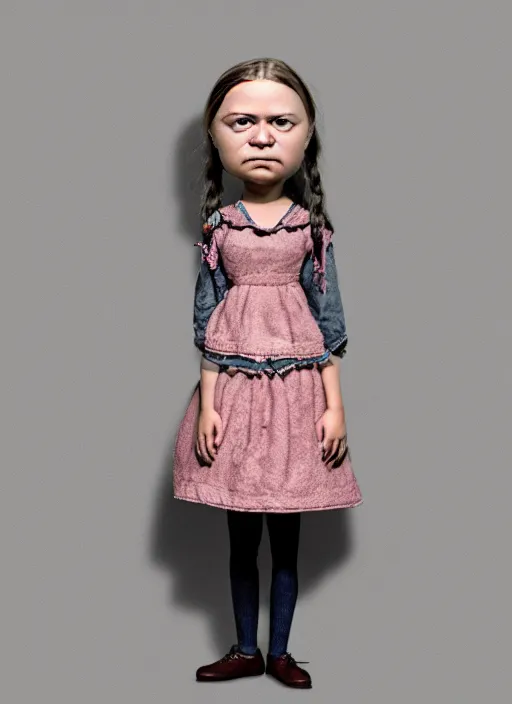 Image similar to greta thunberg as a mark ryden doll, detailed digital art, trending on Artstation