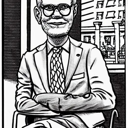 Image similar to david letterman drawn by robert crumb