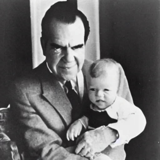 Prompt: richard nixon as a baby